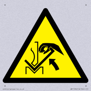 W031 Warning: Hand crushing between press brake and material